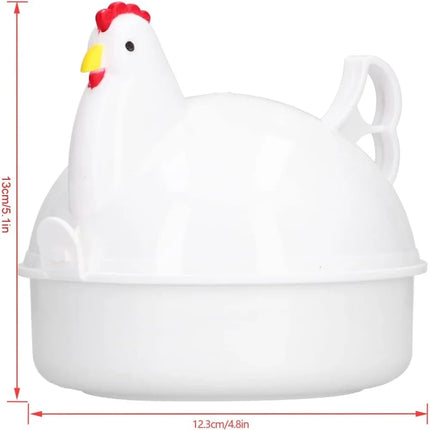 Microwave Chicken Shaped Egg Cooker, 4 Eggs Aluminum Alloy Egg Steamer Kitchen Gadget