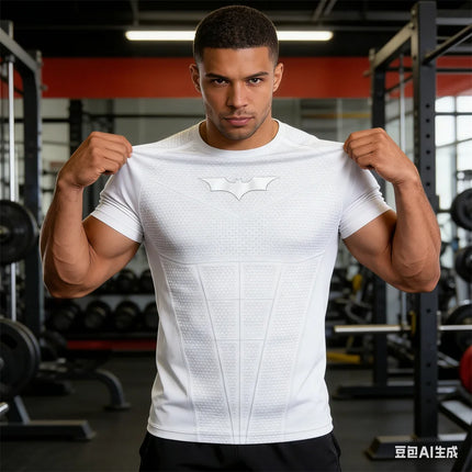 Men Muscle Skinny Fit 3D Printed Athletic T-Shirt Quick-Dry Gym Workout / T-Shirt Homme Muscle Ajusté Imprimé 3D Gym Séchage Rapide