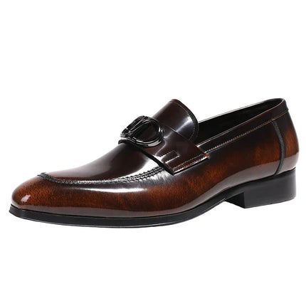 Men's Formal Shiny Handmade Leather Shoes Set Foot Business Casual Slip-on Shoe Shoes
