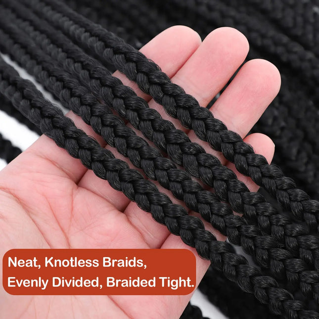Box Braid Crochet Hair 14/18/24 Inch Crochet Box Braids Pre Looped Crochet Braids for Black Women Soft Medium Synthetic
