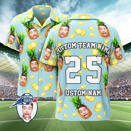 2025 Custom Photo Face Name Hawaiian Shirt Personalized Diy Text Beach Shirt Gift Mens Designer Shirts Customize Club Jersey
