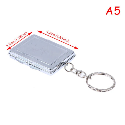 Round Heart Oval Square Shape Double Sided Cosmetic Mirror Metal Folding Keychain Makeup Mini Mirror