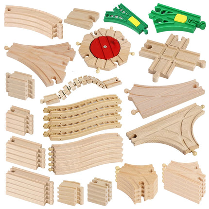 Wooden Track Accessories Beech Wood Railway Train Track Bridge Connector Toys Fit Thomas Wooden Train For Children Birthday Gift