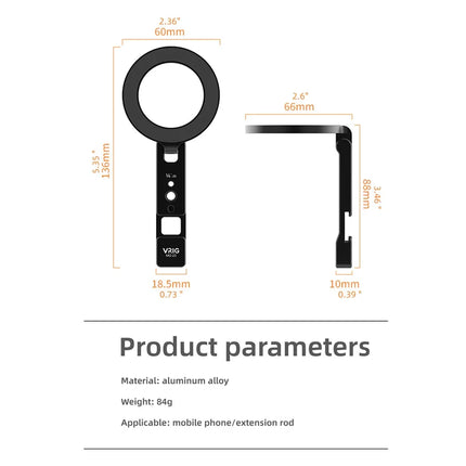 Magnetic Phone Holder Stand MagSafe Cold Shoe Tripod Mount w 1/4 Screw for iPhone Android Phone Desktop Live Streaming Vlog