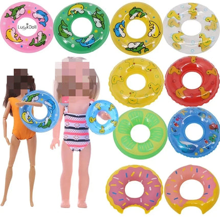 5-30Pcs Mini Swimming Buoy Ring Toys Mix Styles Summer Bathing Float Lifebelt Dollhouse Accessories for Doll Kids Gift Furniture