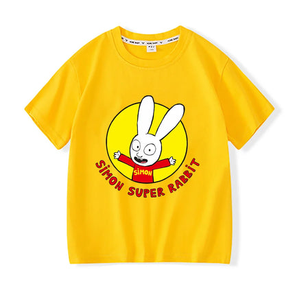 Simon Super Rabbit Tshirts Funny Children's Boys T-shirt Spring Summer Cotton Boys Girls Preschool Children Tops Cartoon Clothes