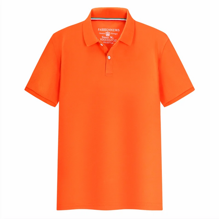 Summer Solid Color Outdoor Casual Lapel Short-sleeve Daily Business Short-sleeve Tops 2024 New Unisex Polo Shirts