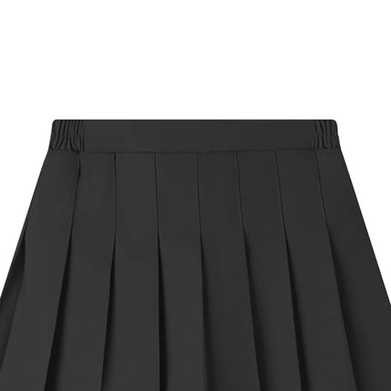 Girls Summer Fashion Korean Preppy Style High Waist A-Line Pleated Skirts in Solid Color with Elastic Waistband for Perfect Fit