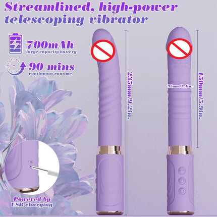 Thrusting Dildo Vibrator Female G Spot Clitoral Stimulator Adult Product with 5 Thrusting 10 Vibration Modes Sex Toy for Women