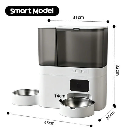 Large-capacity two-in-one smart pet feeder and water dispenser combination with dual-band WiFi camera APP  remote scheduled feed