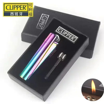 New Clipper Spades A Metal Fireless Butane Gas Jet Torch Lighter Portable Grinding Wheel Flint Inflatable Lighter Men's Gift