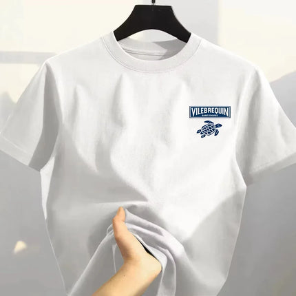 2025 Summer Trend Turtle High Quality 100% Cotton Breathable Comfortable T-shirt Outdoor Men's Tops Casual Fashion Streetwear