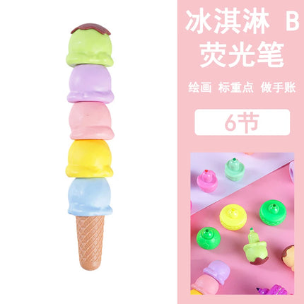 1pcs Creative 5 Color Highlighter Cartoon Cute Shape Highlighter Creative Students Make Hand Account Marker