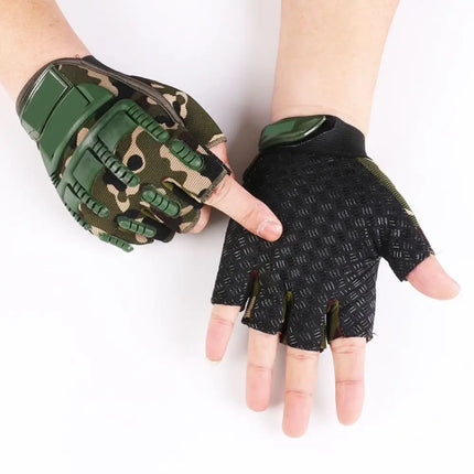 1 Pair High Quality Motorcycle Gloves Anti-Slip Half Finger Mittens Wear-Resistant Fingerless Men'S Gloves