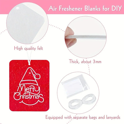 Sublimation Air Freshener Blanks Car Scented Hanging Sheets DIY Christmas Fragrant Sheets Rope for Car Home Interior Decor