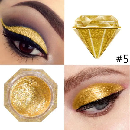 PHOERA Metallic Eye Shadow Diamond Shiny Eye Liner Pen Eyeshadow Long Lasting Shimmer Pigmented Eye Shadow Maquillaje