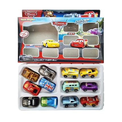 12pcs/Set Disney Pixar Cars Lightning McQueen Jackson Storm Mater PVC Model Back-Force Car Toy For Kids Festival Gift Set **&