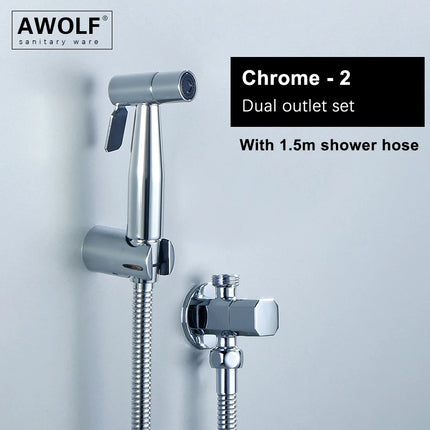 Handheld Toilet Bidet Sprayer Head Brushed Rose Gold Stainless Steel Bathroom Shattaf System Douche Kit AP2354