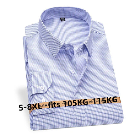 No-Iron Anti-Wrinkle 8XL New Fabric 50% Bamboo Fiber 46%Polyester 4%Spandex Men Shirts Long Sleeve Business work shirt Soft Cozy