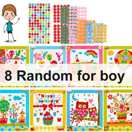 8Pcs/5pcs Kids DIY Button Stickers Drawing Toys Handmade School Art Class Painting Drawing Craft Toys Children Early Educational