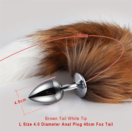 Sex Shop 5 Sizes Metal Butt Plug Fetish Fox Tail Intimate Toys Bdsm Anal Extender Dilator Products Erotic Games Goods For Adults