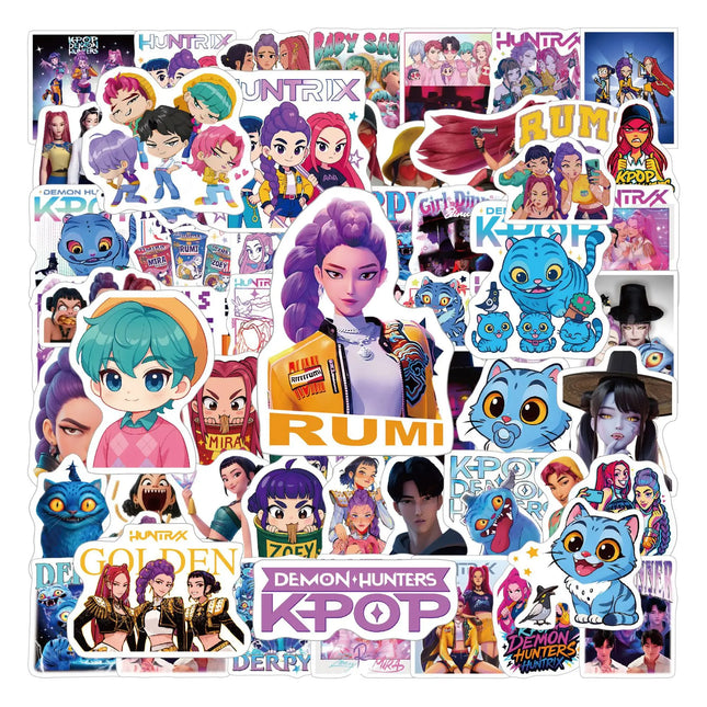 100PCS Kpop Girl Group Stickers Set Waterproof Glossy Cartoon Decals for Phone Case Luggage Laptop Skateboard - DIY Decor