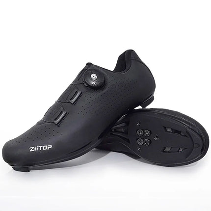 New Men Cycling Sports Shoes Outdoor MTB Shoes PU Leather Breathable Lightweight SPD Lock Shoes Women Racing Pedal Bicycle Shoes
