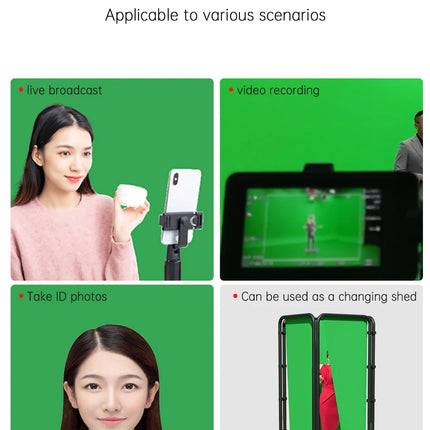 2.4x4m Background Frame Green Screen Wall Foldable For Tiktok Live Photo Studio Kit Chromakey Green Screen Frame