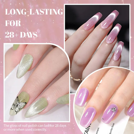3 PIECES --- Super Bright Rainbow Candy Cat Eye Series for Nail Art DIY and Women's Salons, with Shiny Luster