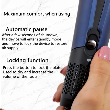 220V Professional Hair Straightener Hair Dryer Heat-Up Flat Negative Ion Iron Lasting Styling Straightener 2 in 1 With display