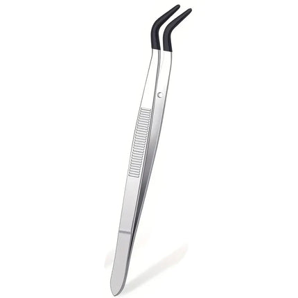 1/4 Pcs Tweezers With Rubber Tips Tweezers Rubber PVC Silicone Coated Non Marring Flat Tip Bent Tip Tweezers Tipped Tweezers