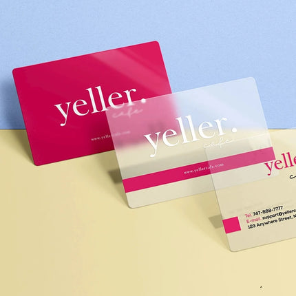 20-500PCS Custom Transparent PVC Business Card Colorful Printing Personalized LOGO Text Thank You Card Free DESIGN 0.38mm