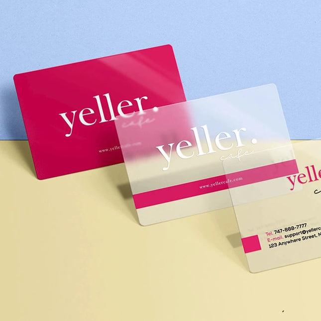 20-500PCS Custom Transparent PVC Business Card Colorful Printing Personalized LOGO Text Thank You Card Free DESIGN 0.38mm