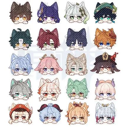Game Impact Fontaine Neuvillette Wriothesley Rabbit Ears Small Hands Acrylic Badge Backpack Button Brooch Accessories Gifts