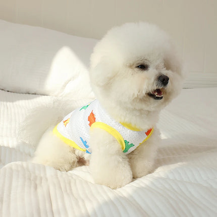 New Summer Small Dog Vest Summer Cool Thin Cat Sleeveless Vest Breathable Cute Medium Dog Halter Vest Clothes Puppy Halter Top
