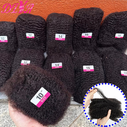 10-18 Inches Afro Kinky Bulk Human Hair Natural Color Bulk Human Hair Remy Hair Bundle Bulk Hair for Braiding Hair Extensions