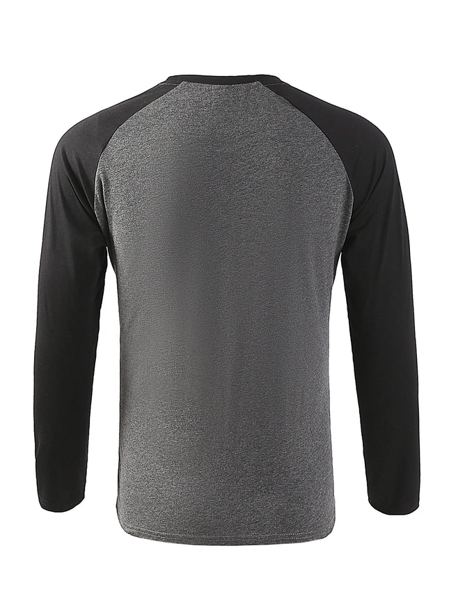 Men's T-shirts Long Sleeve O-neck Patchwork Casual Raglan Sleeves Color Matching for Men New Spring Autumn Tees Men Clothing Top