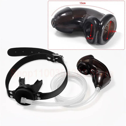 New Piss Urinal Flow Into Mouth Gag Urethral Catheter Plug Bondage Fetish Harness Slave BDSM Gay Adult Games Sex Toys For Man