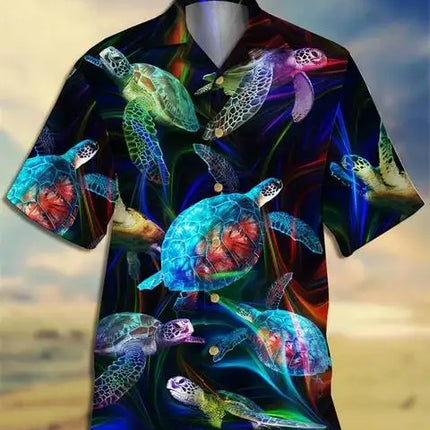 2024 New Animal Crane Pig 3D Printed Men's Hawaiian Shirt Casual Trend Tops Beach Summer Vacation Men And Women 6XL
