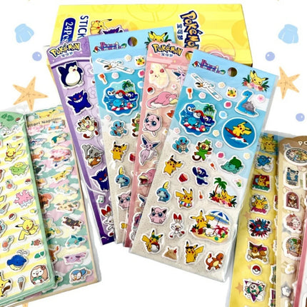 Genuine Pokemon Puffy Foam Stickers Anime Cartoon Pikachu Eevee 3D Decals for Girls Gifts Scrapbooking Phone Notebook Decor