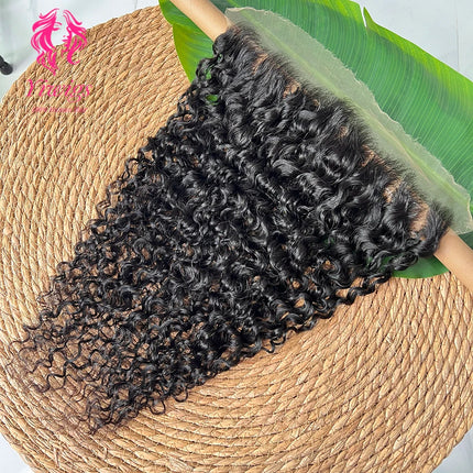Burmese Curly 13x4 HD Transparent Lace Frontal Only Human Hair Free Part 10-22 Inch