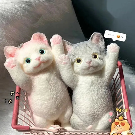 Extra Large Squishy Cute Flocking Cat Stress Relief Fidget Toy Soft Plush for Kids Adults Relaxation Home Office Decor Gift