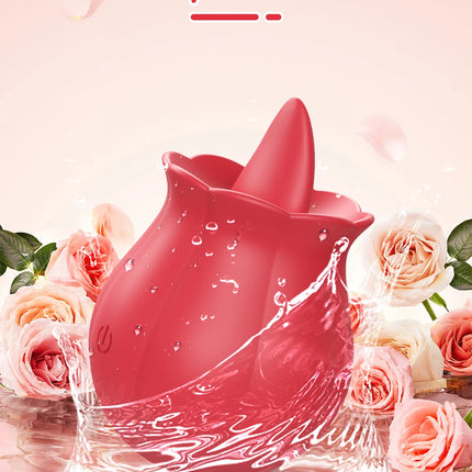 Powerful Tongue Licking Vibrator for Women Clitoris Stimulator Female Nipples Massager Clit Vibrating Rose Sex Toys for Couples