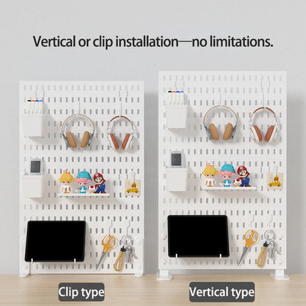 Home Study Storage Pegboard: Suitable for Displaying Figurines, Desk-Top Standing & Clip-On Storage for Furniture Items