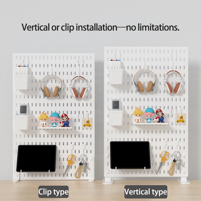 Home Study Storage Pegboard: Suitable for Displaying Figurines, Desk-Top Standing & Clip-On Storage for Furniture Items