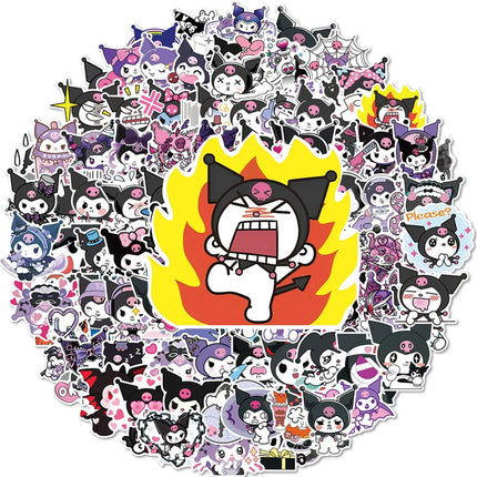 10/30/50/100pcs Cute Kuromi Cartoon Anime Stickers Sanrio Decals DIY Skateboard Stationery Laptop Waterproof Sticker Classic Toy