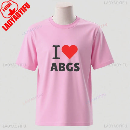 Funny Meme TShirt I Love Heart ABGs Funny Oddly Specific Joke Tee Trendy Gift Viral Prank Tiktok Twitter T-Shirt Cotton Tee Tops