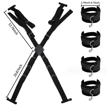Snap On Door Cross Hand and Foot Cuffs Adjustable Couples Sex Bondage Restraints couple sex BDSM