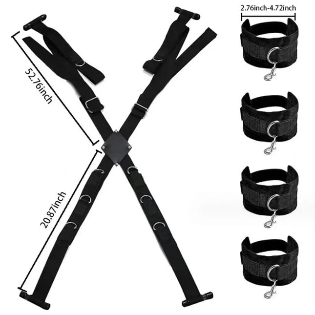 Snap On Door Cross Hand and Foot Cuffs Adjustable Couples Sex Bondage Restraints couple sex BDSM