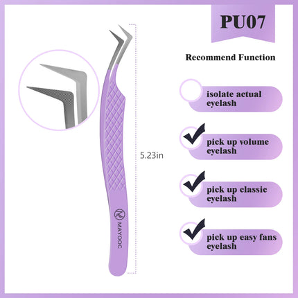 Eyelash Extensions Tweezers  With Fiber Tips Lash Artists High Precision Superhard Anti-Static Tweezer Makeup Tools Custom Logo